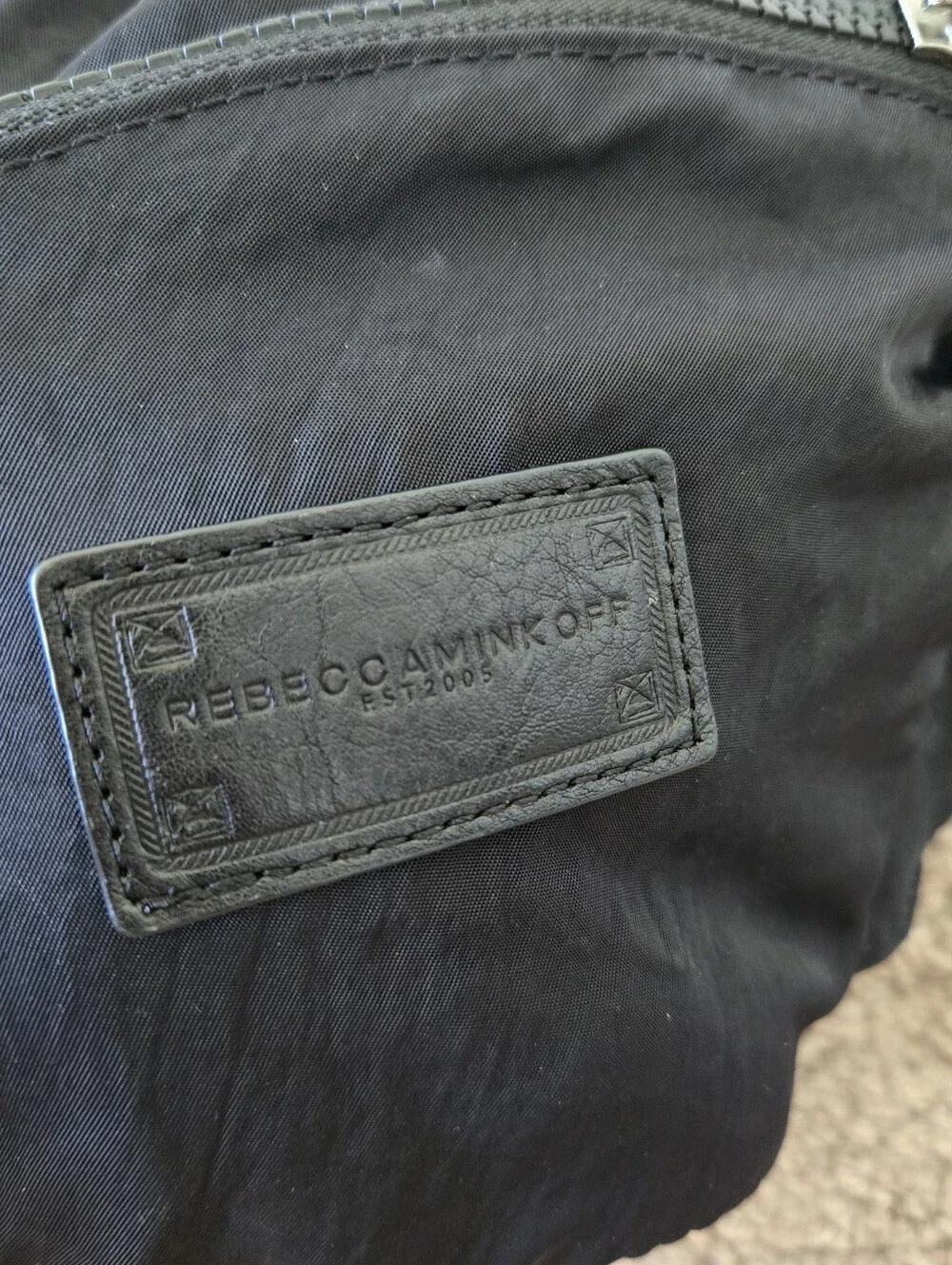 Rebecca‎ Minkoff Julian Black  Nylon Leather Backpack Silver Hardwear